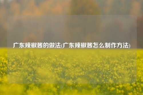 广东辣椒酱的做法(广东辣椒酱怎么制作方法)