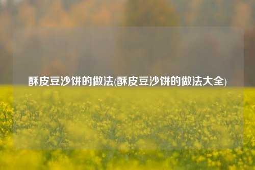 酥皮豆沙饼的做法(酥皮豆沙饼的做法大全)